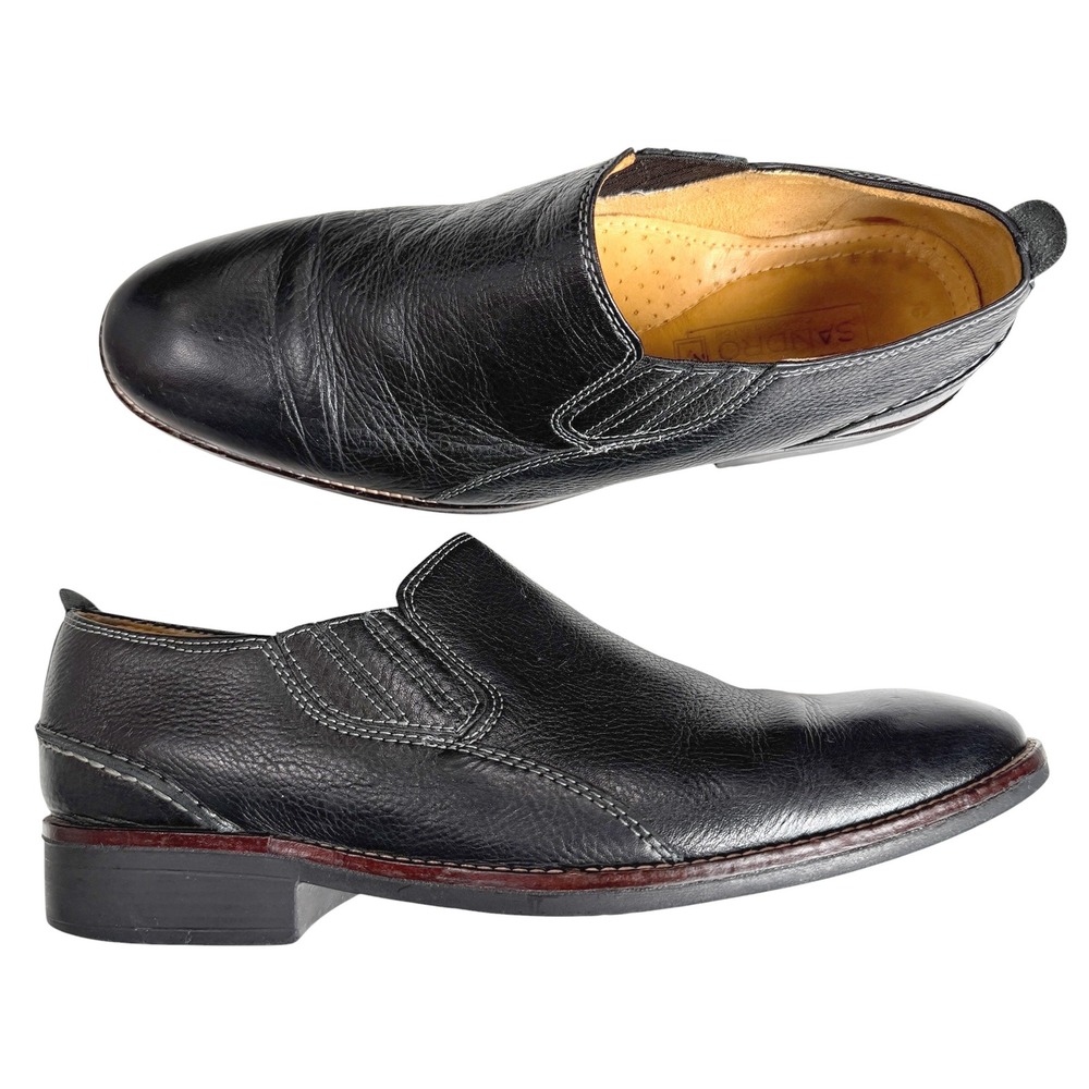 Sandro Moscoloni Leather Loafers Mens 9.5 D Black Slip On Comfort Classic Office